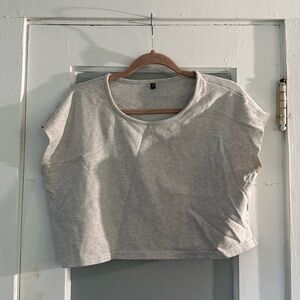 P'tula Lisa heathered grey boxy Crop sweatshirt